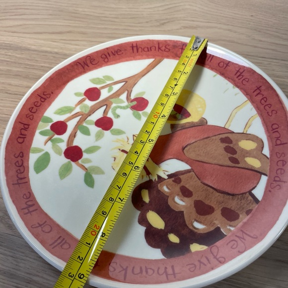 Pottery Barn Kids Thanksgiving Turkey Tree Pumpkin Plates 9" Melamine Set Of 2 - Picture 5 of 5